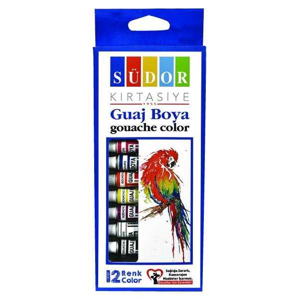 Südor Guaj Boya 12 Renk x 9 ml- Tüp